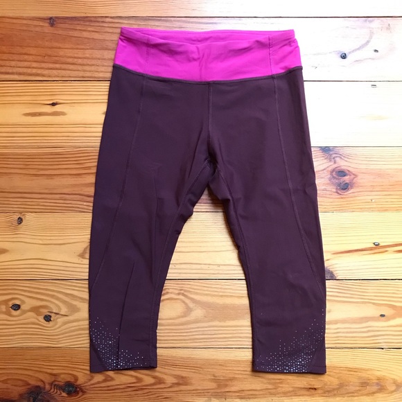 Lululemon Maroon Pink Capris Leggings, EUC, 6 - Picture 1 of 12